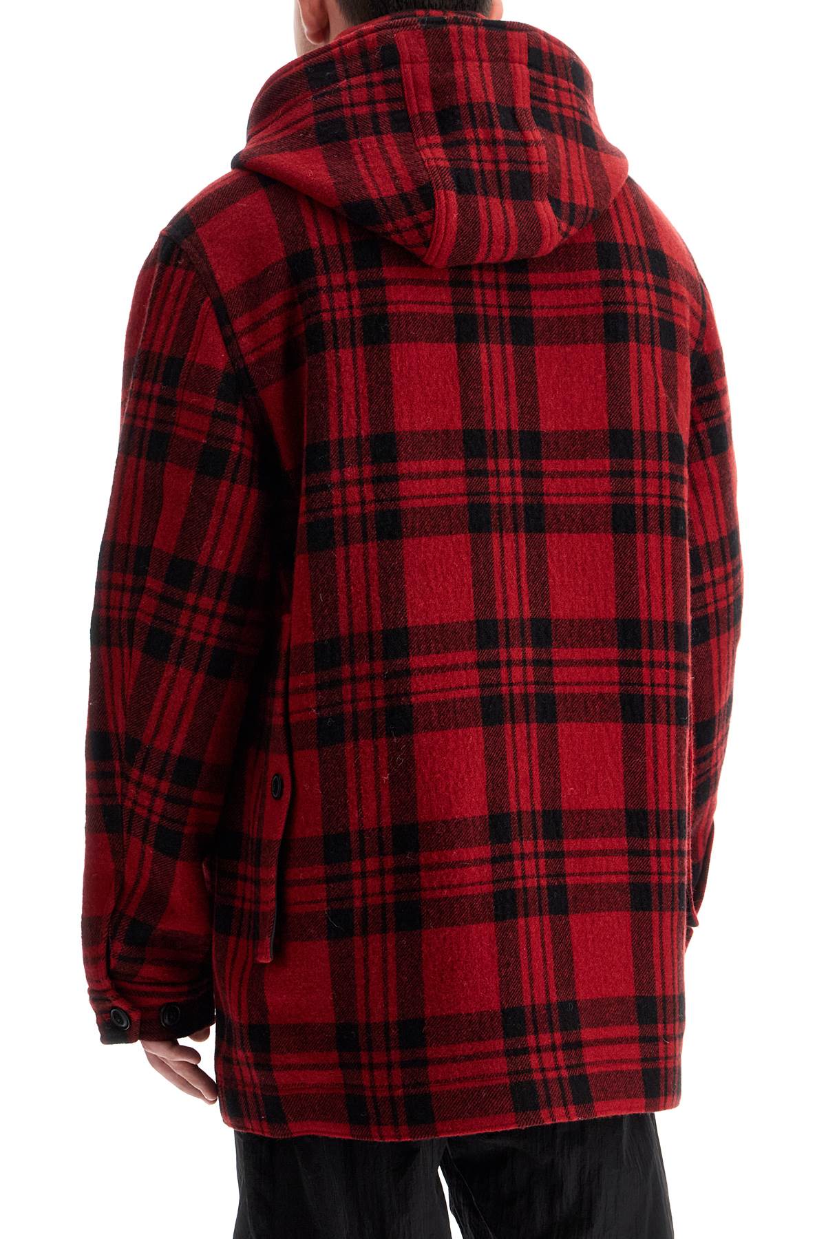 Plaid Cruiser Hooded Jacket  - Red