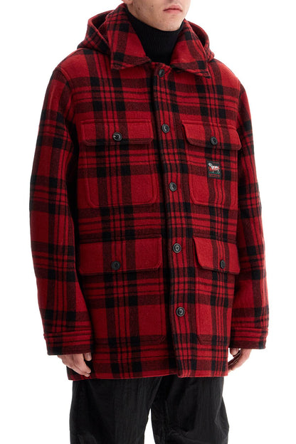 Plaid Cruiser Hooded Jacket  - Red