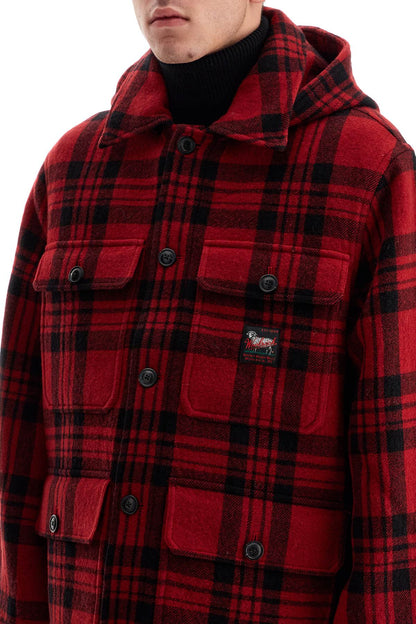 Plaid Cruiser Hooded Jacket  - Red