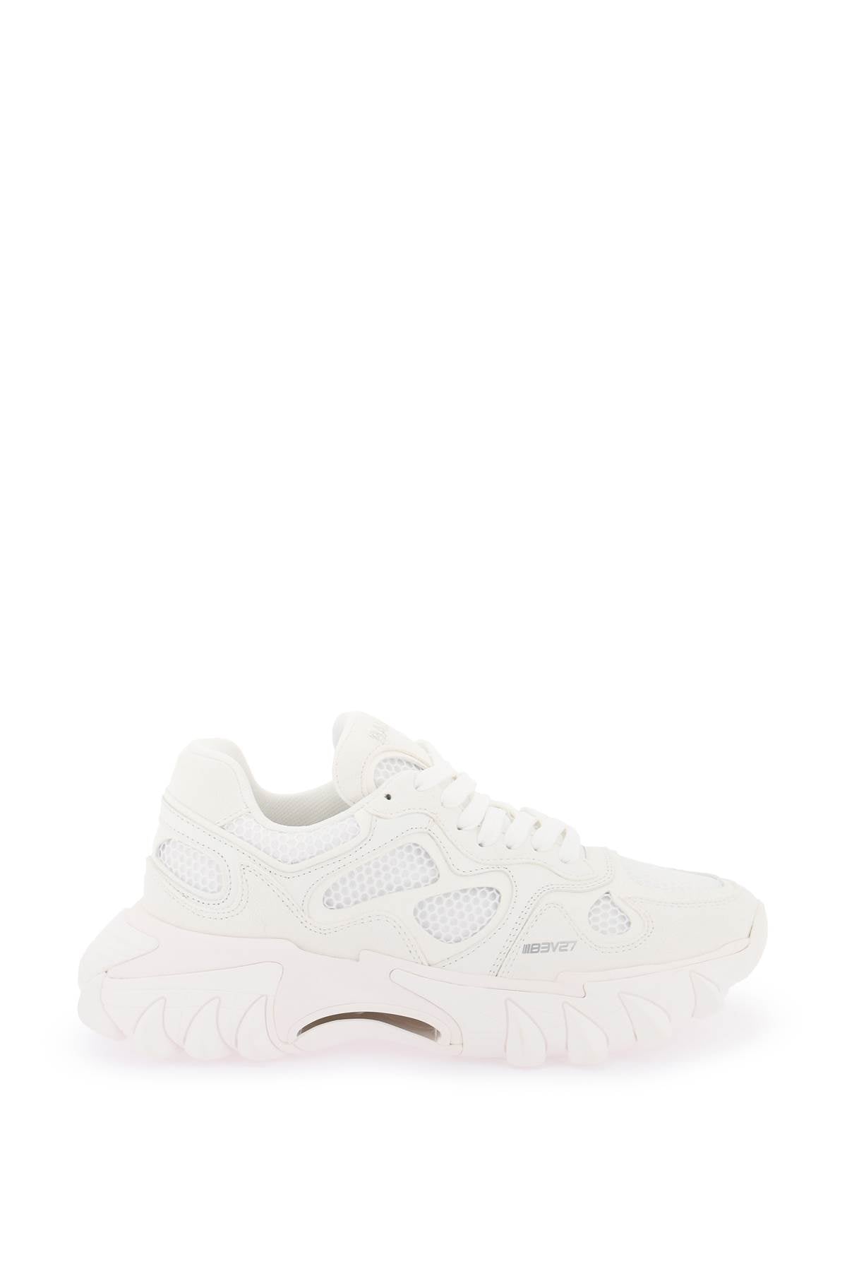 B-east Leather And Mesh Sneakers  - Bianco