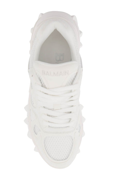 B-east Leather And Mesh Sneakers  - Bianco