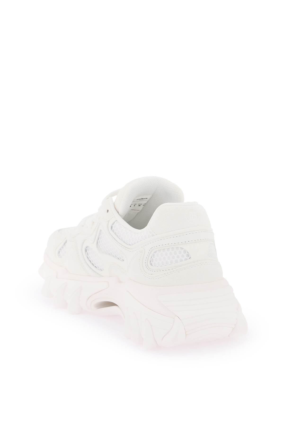 B-east Leather And Mesh Sneakers  - Bianco