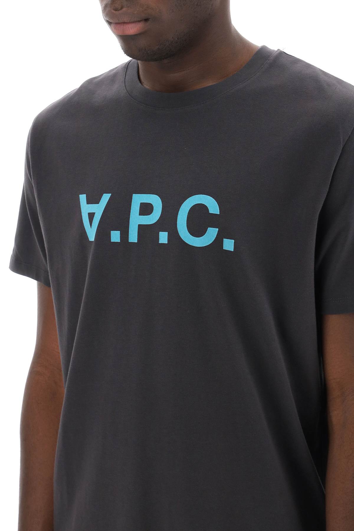 Flocked Vpc Logo T-shirt  - Grigio