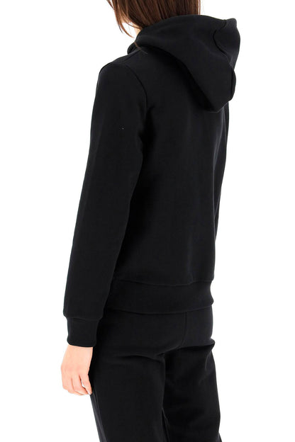 Hoodie With Logo Print  - Black