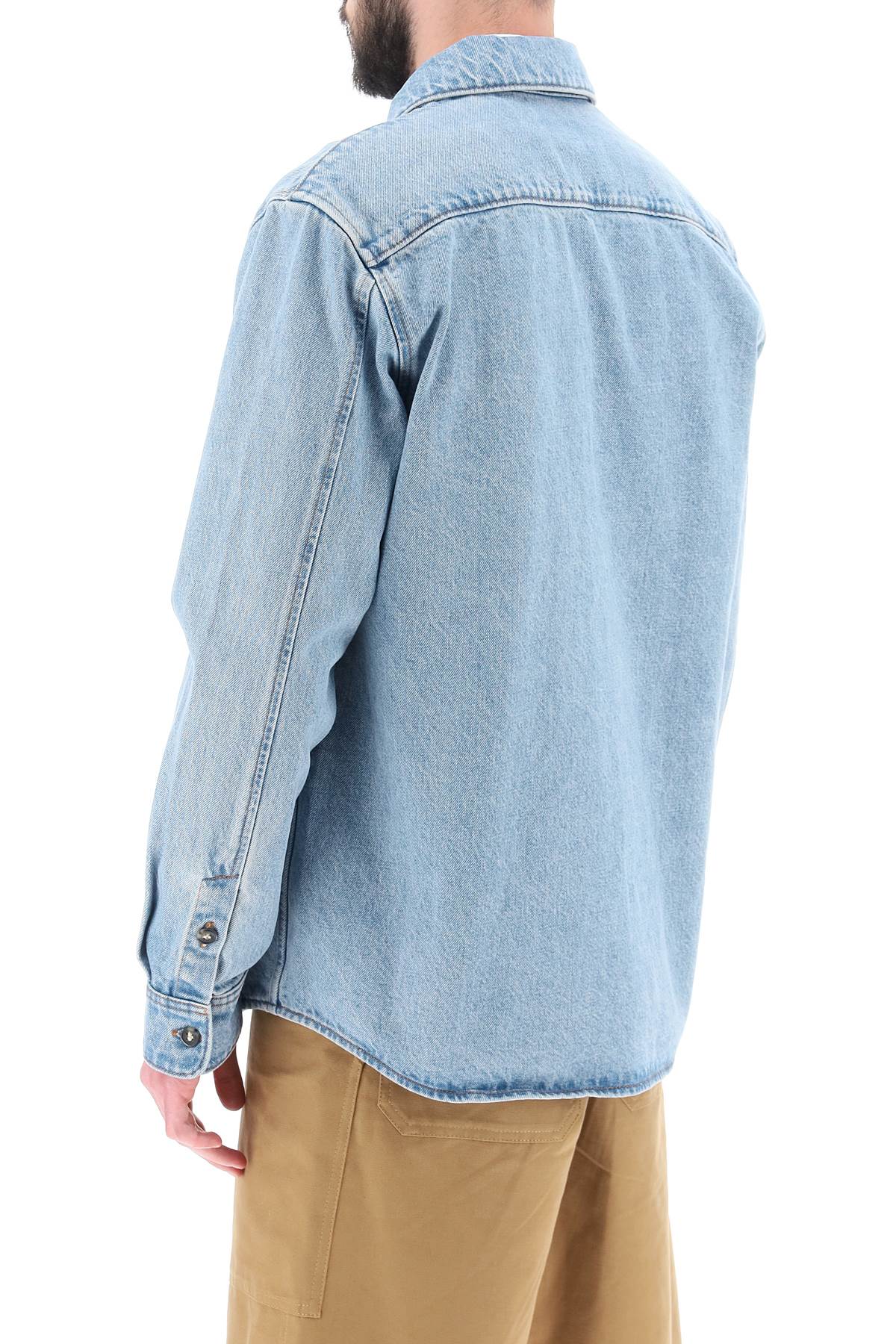 Vittorio Brodee Poitrine Denim Overshirt  - Light Blue