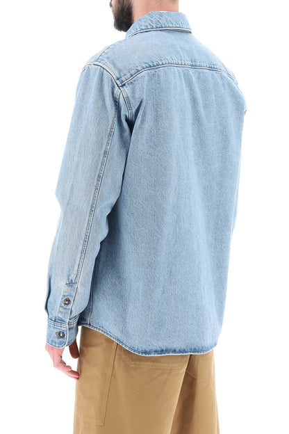 Vittorio Brodee Poitrine Denim Overshirt  - Light Blue