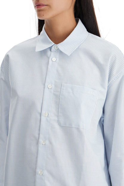 Striped Boyfriend Shirt  - White