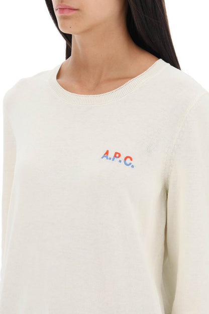 'albane' Crew-neck Cotton Sweater  - Bianco