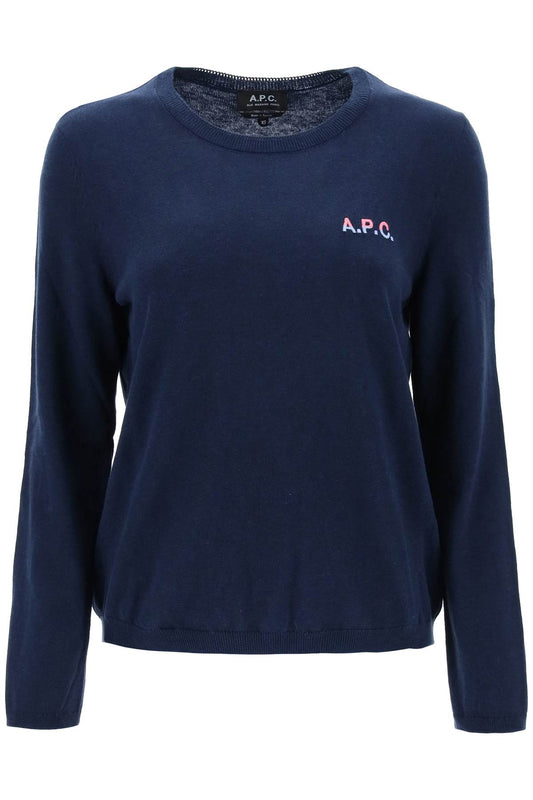 'albane' Crew-neck Cotton Sweater  - Blu