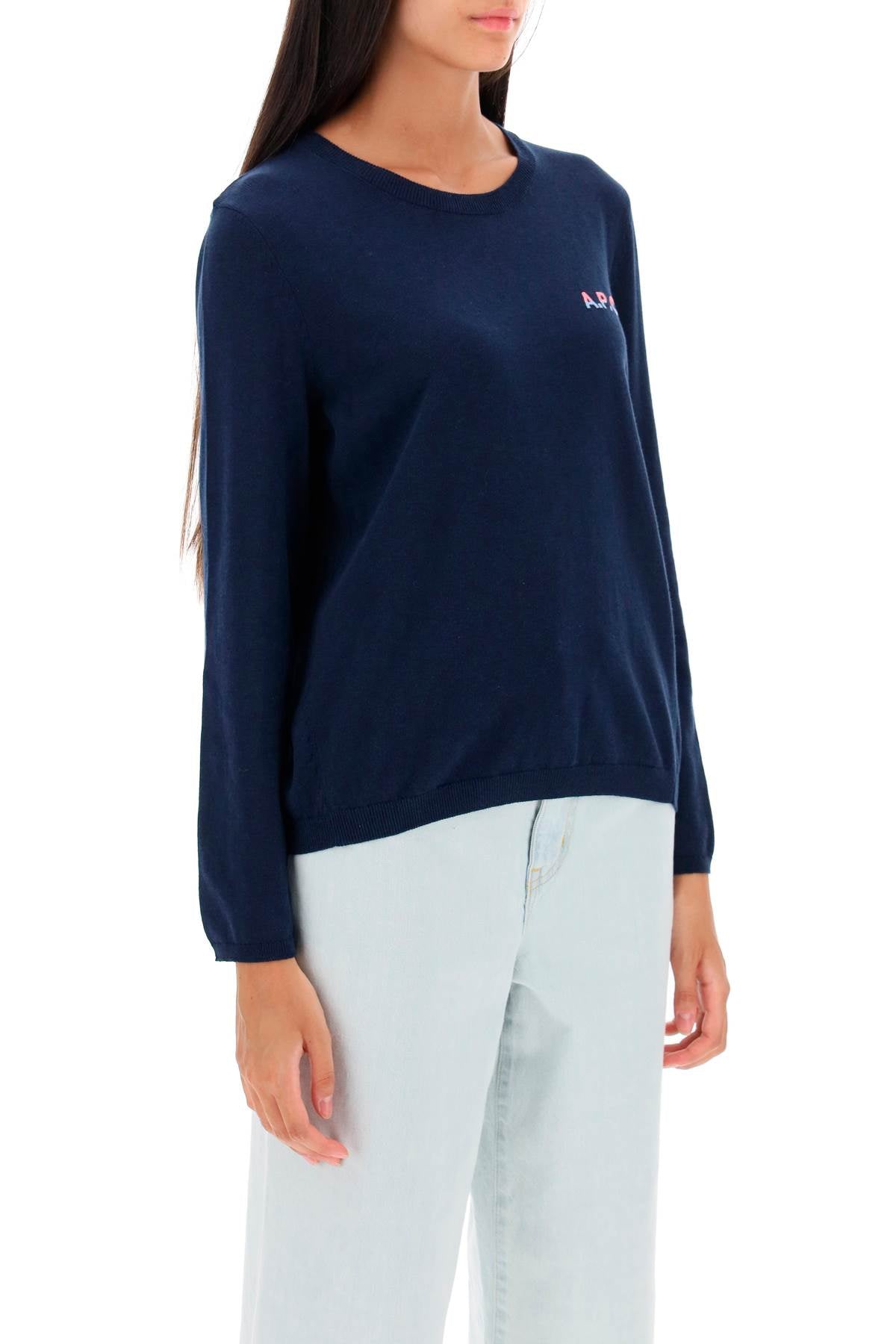 'albane' Crew-neck Cotton Sweater  - Blu