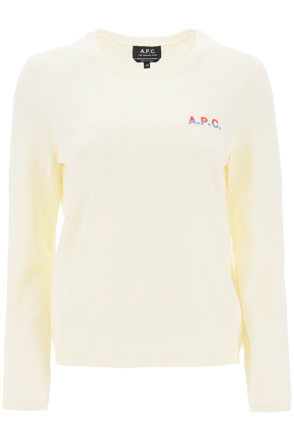 'albane' Crew-neck Cotton Sweater  - Bianco