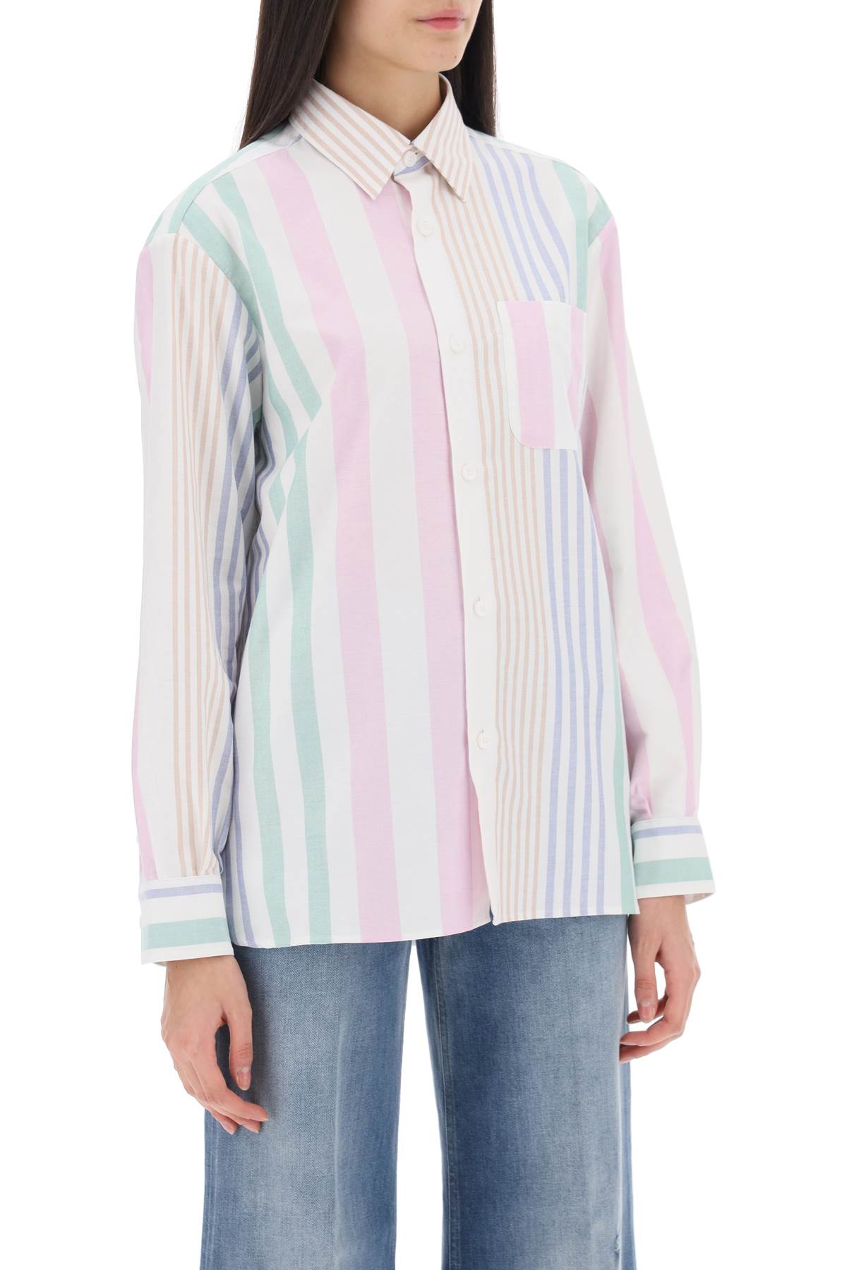 Sela Striped Oxford Shirt  - Multicolor