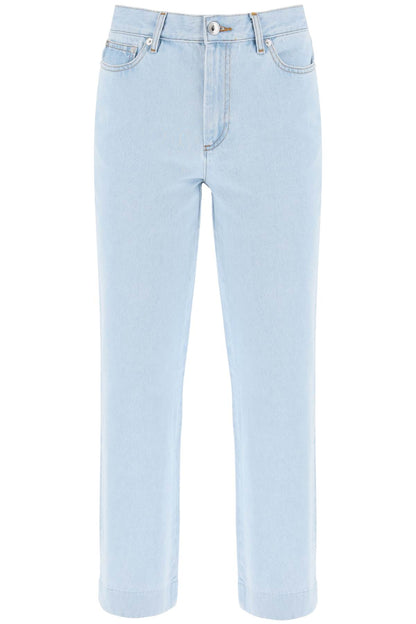 New Sailor Straight Cut Cropped Jeans  - Light Blue