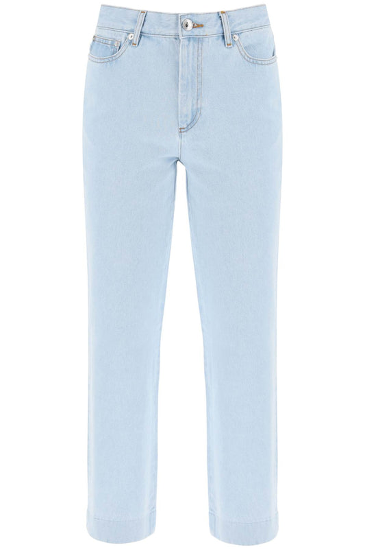 New Sailor Straight Cut Cropped Jeans  - Light Blue