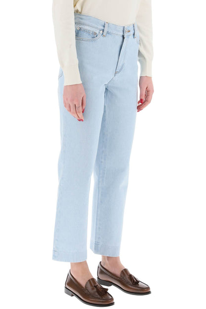 New Sailor Straight Cut Cropped Jeans  - Light Blue