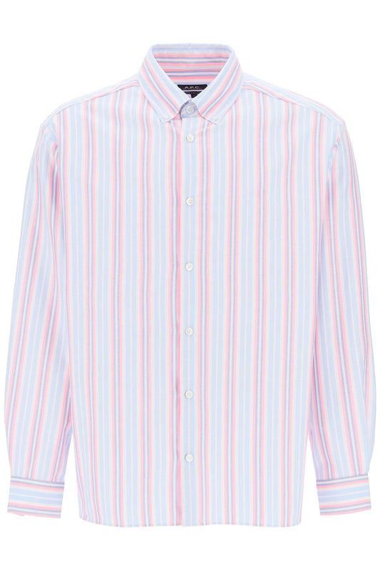 Mathias Striped Oxford Shirt  - White