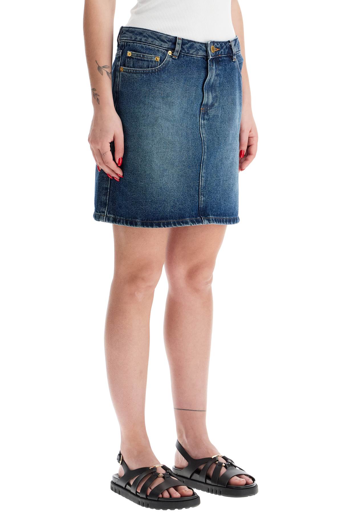 Denim Mini Skirt  - Blue