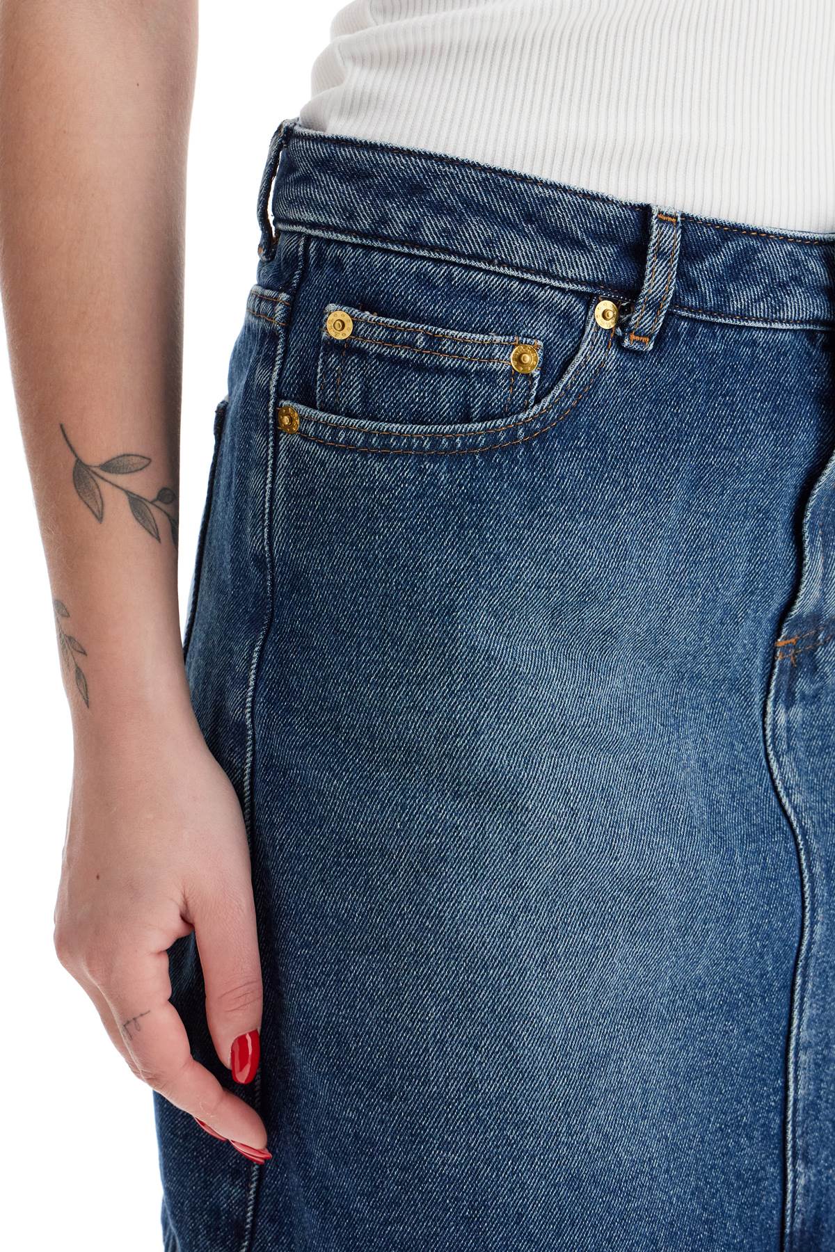 Denim Mini Skirt  - Blue