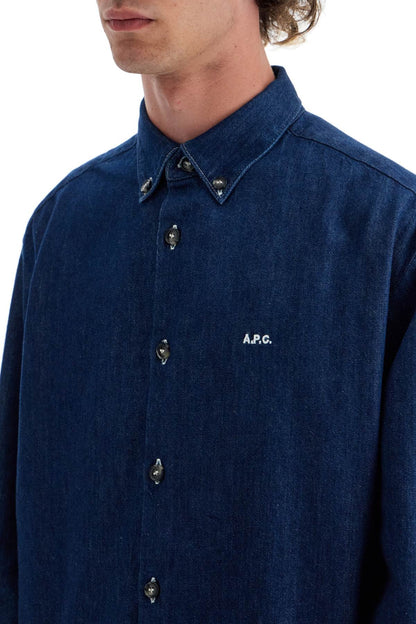 "lightweight Denim Mathias Shirt  - Blu