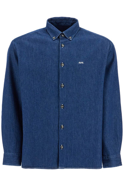 "lightweight Denim Mathias Shirt  - Blu