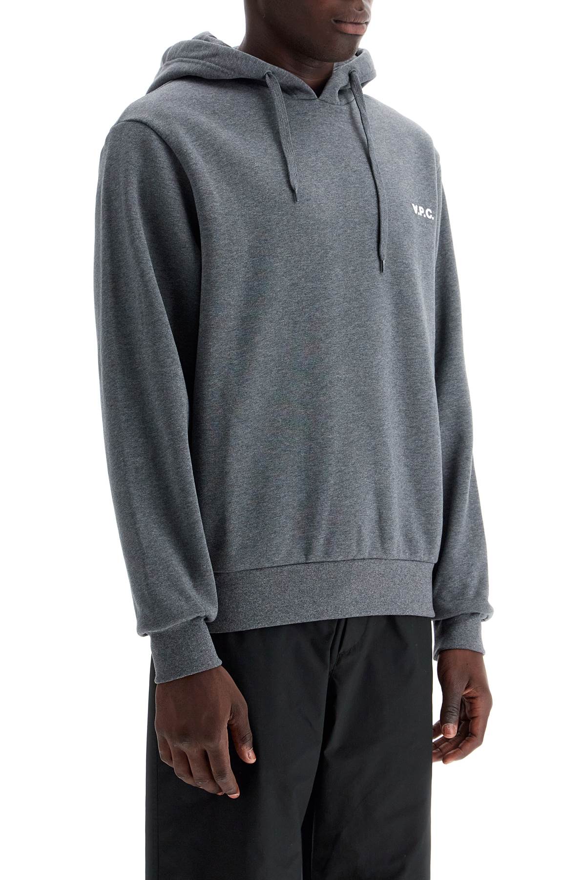 Hooded Sweatshirt With Flocked  - Grey