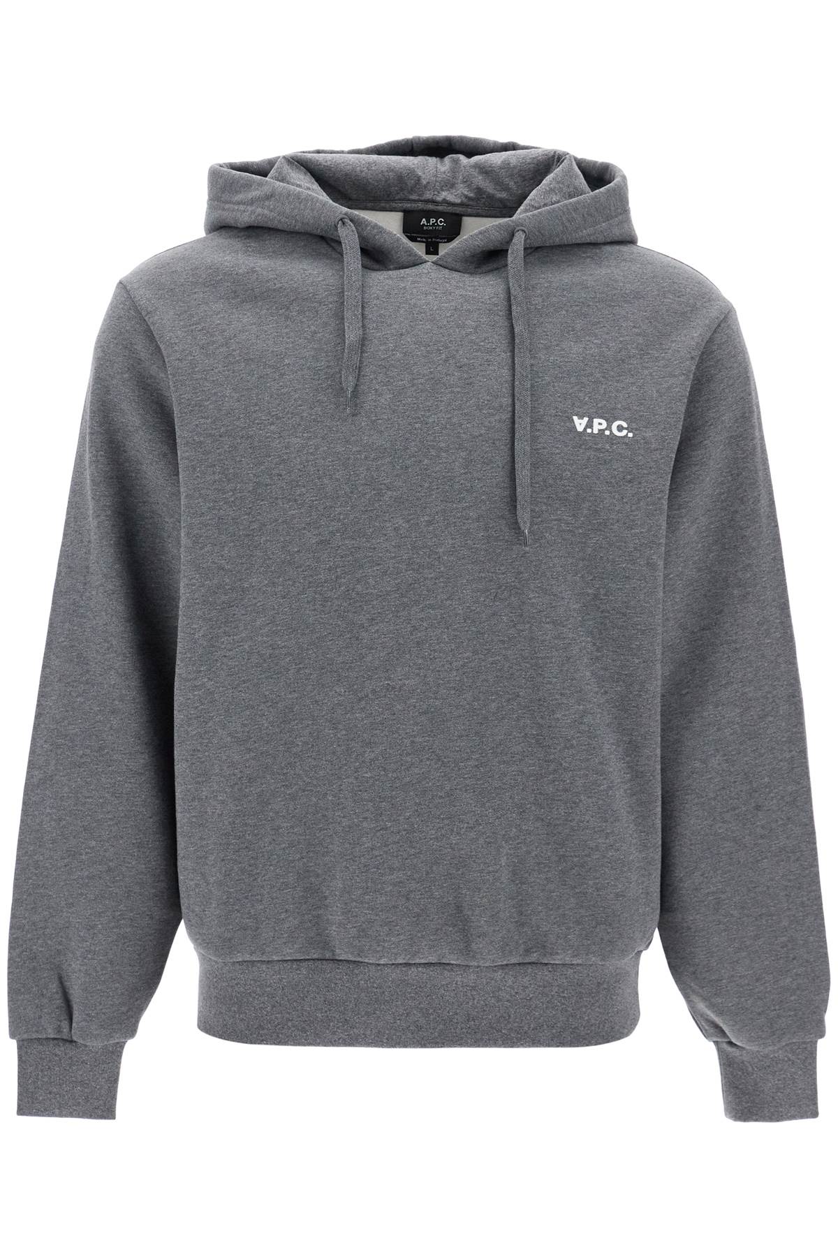 Hooded Sweatshirt With Flocked  - Grey