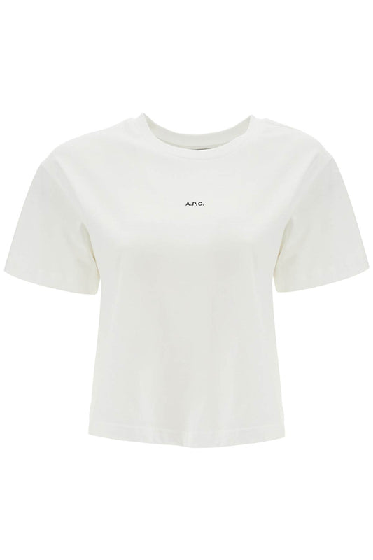 Women's Organic Cotton White Boxy Cropped T-shirt With Micro Embroidered Logo Gots  - White