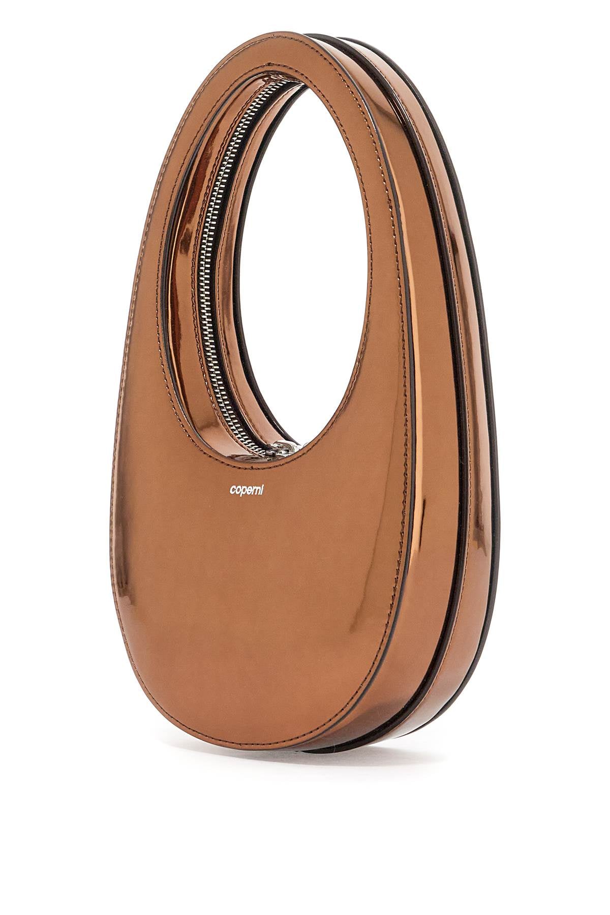 Mirrored Swipe Mini Hobo Bag  - Brown