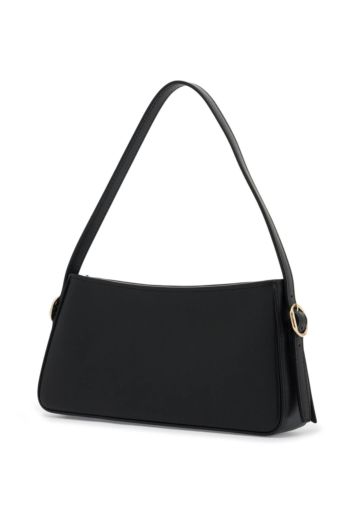 Ed Leather Bag With Flap  - Black