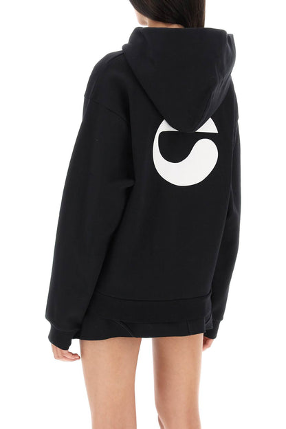 Logo Print Hoodie  - Black