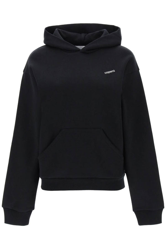 Logo Print Hoodie  - Black