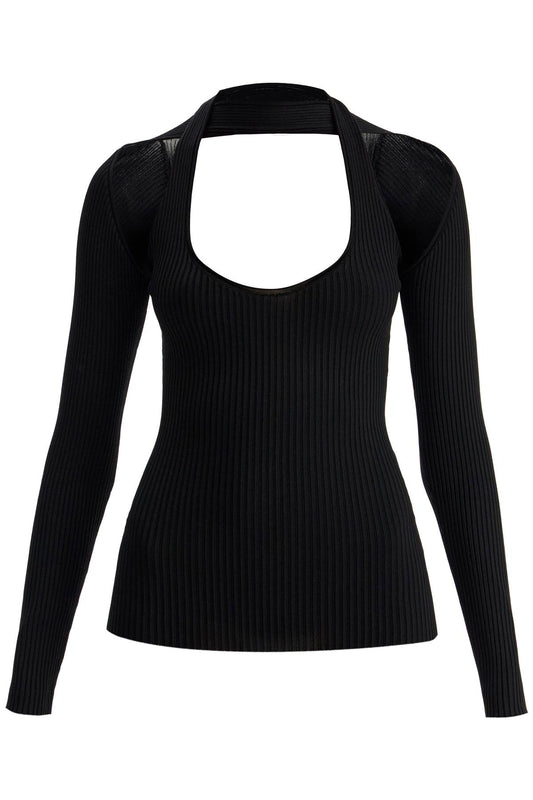 "knit Top With Cut-out  - Black