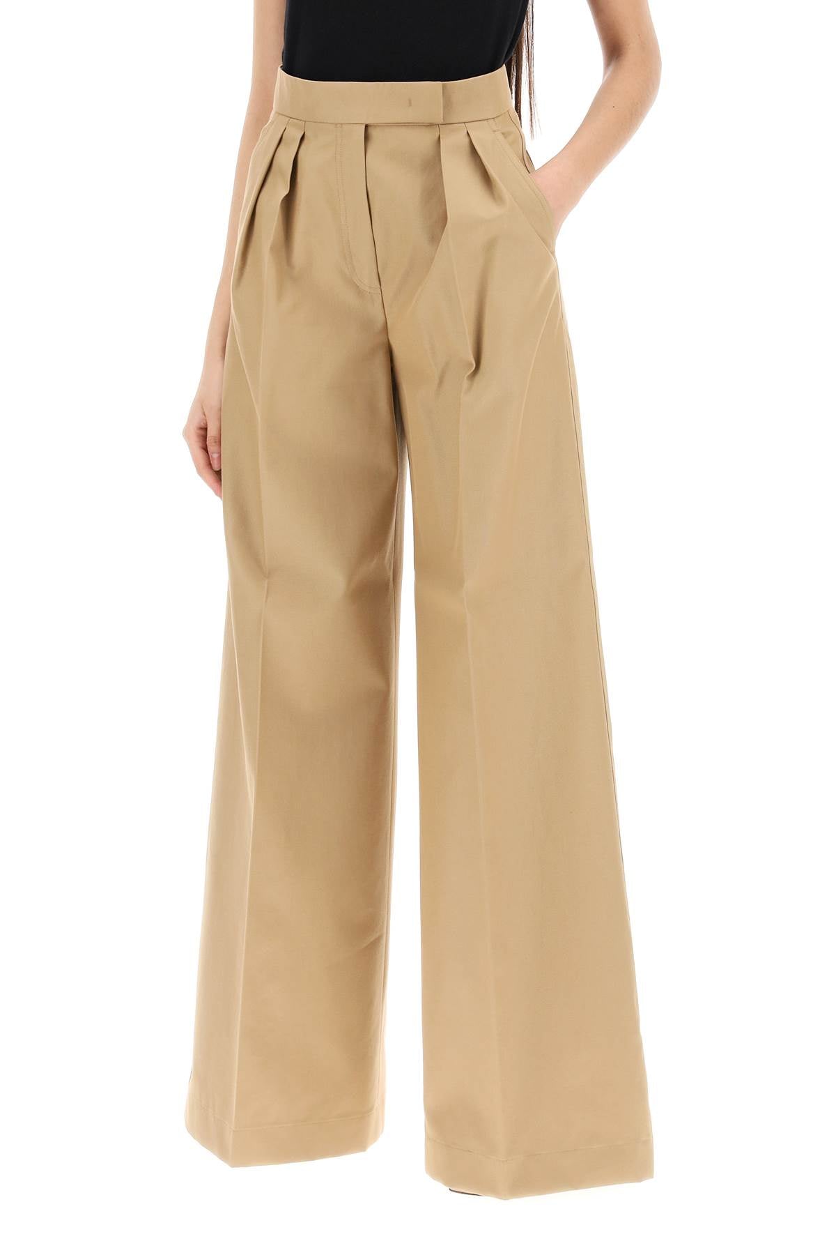 Wide Leg Cropped Pants  - Beige