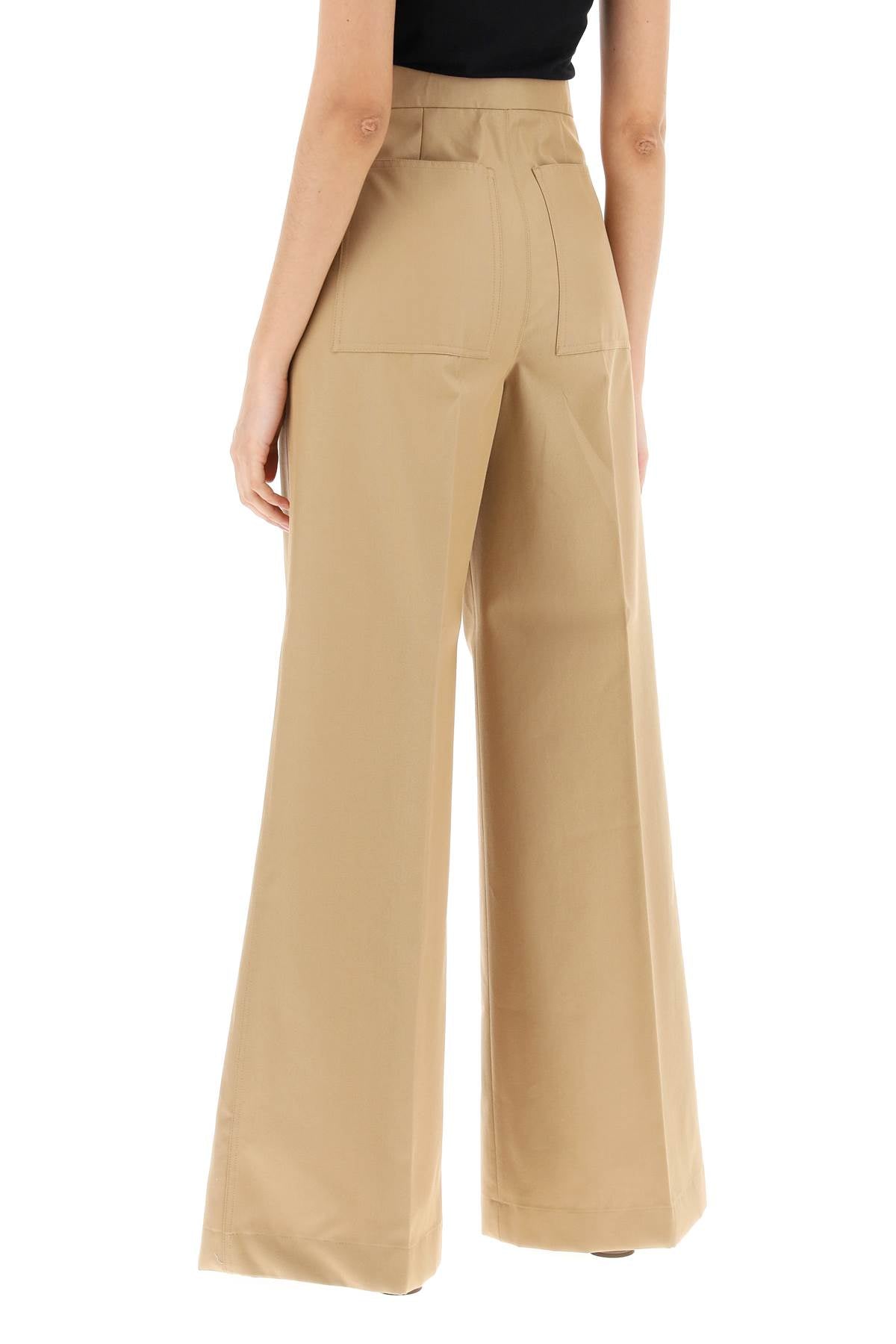 Wide Leg Cropped Pants  - Beige