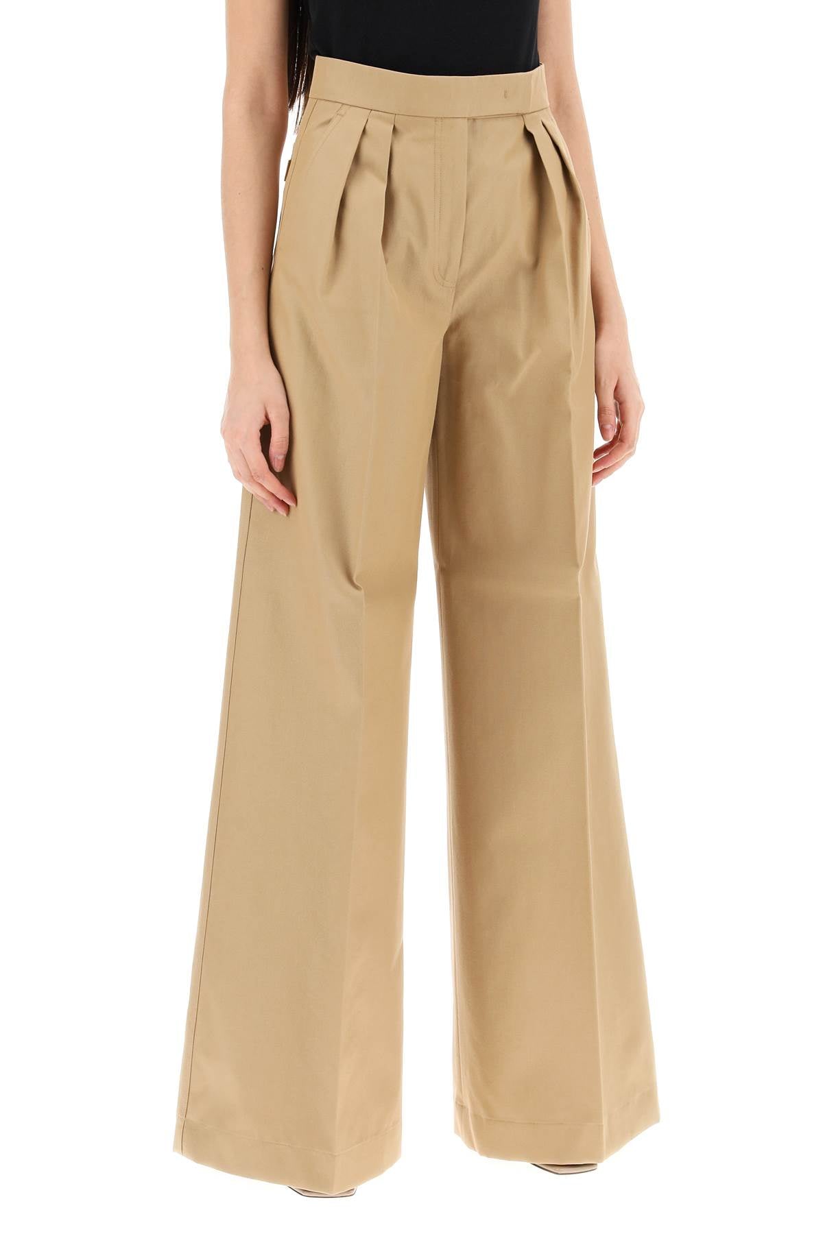 Wide Leg Cropped Pants  - Beige