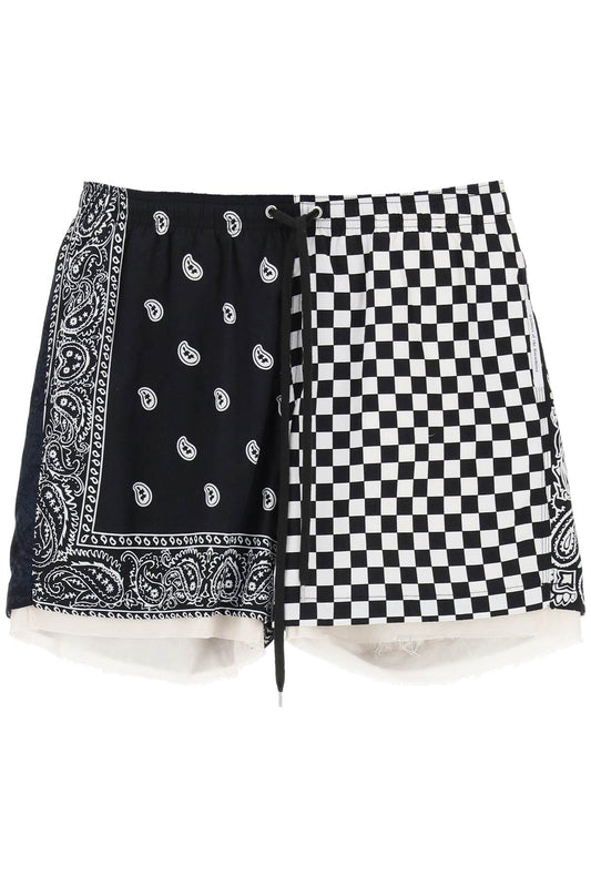 Bandana Patchwork Shorts  - Nero