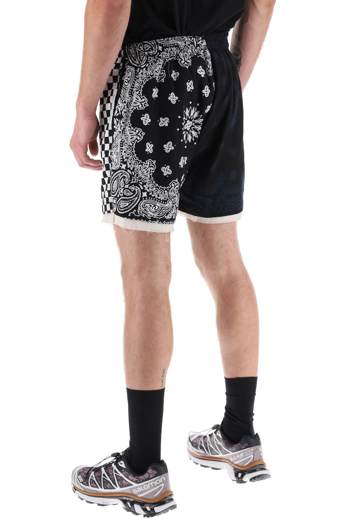 Bandana Patchwork Shorts  - Nero