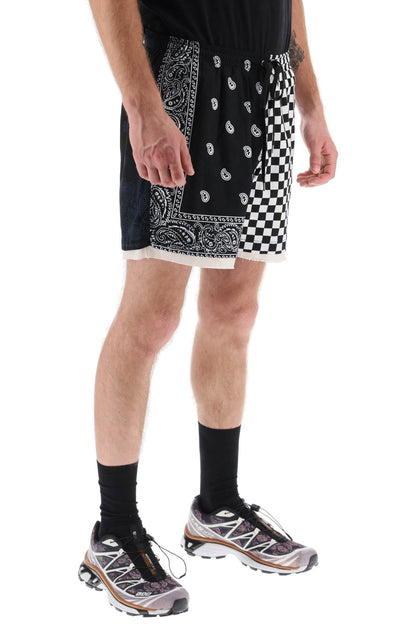 Bandana Patchwork Shorts  - Nero