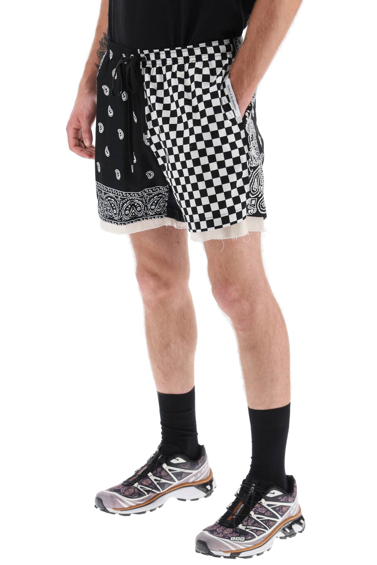 Bandana Patchwork Shorts  - Nero