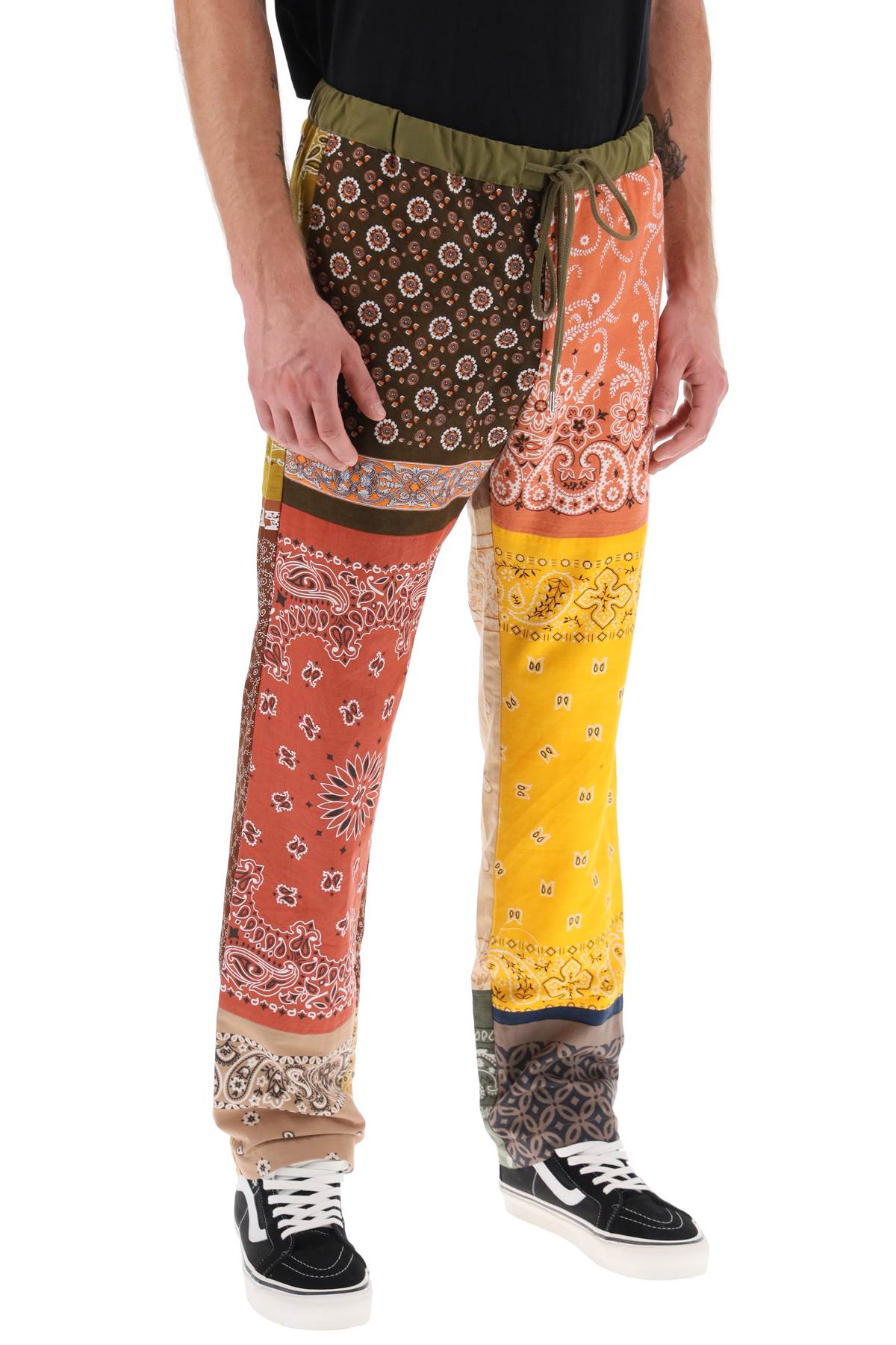 Bandana Patchwork Pants  - Marrone