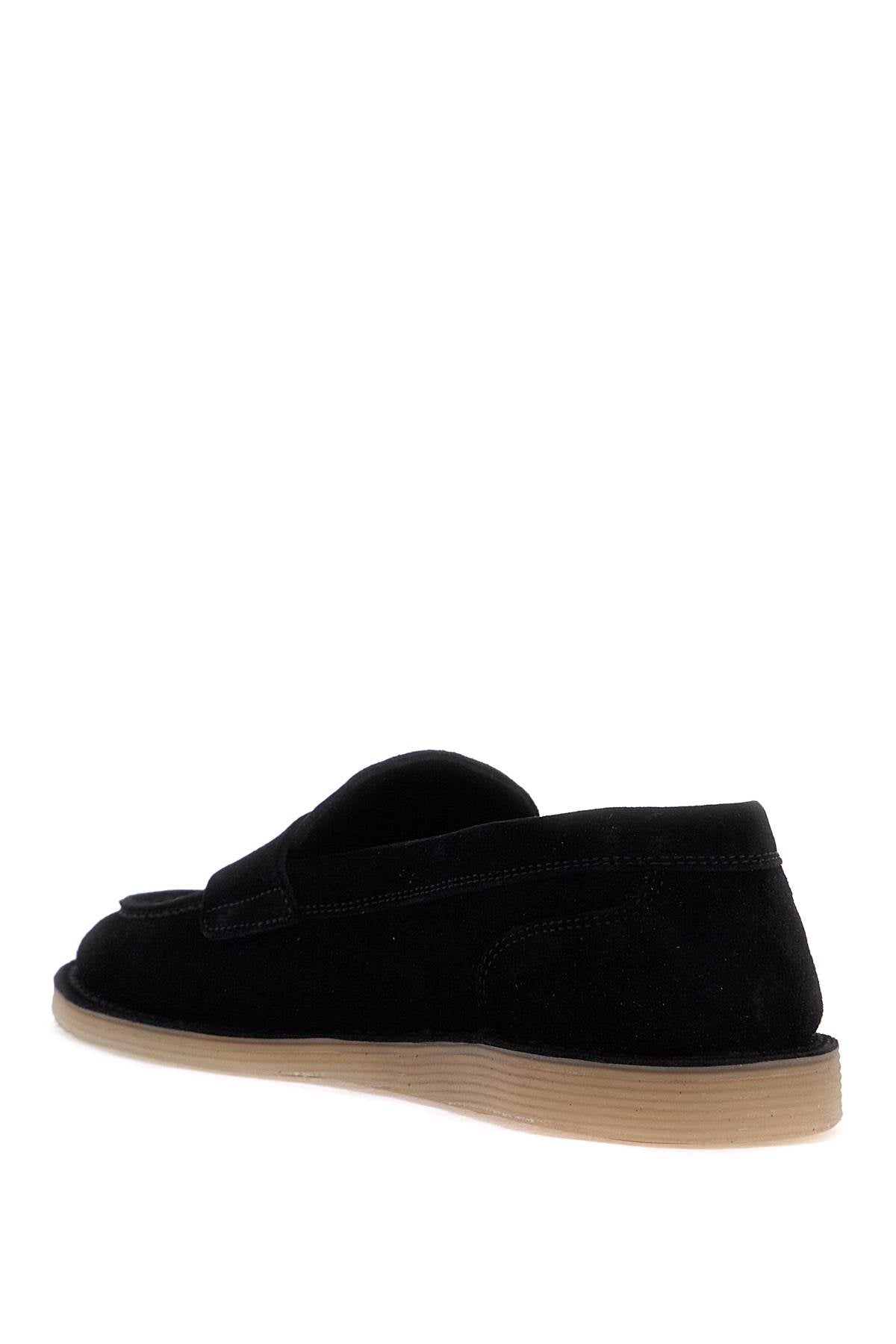 Suede Leather Moccas  - Black