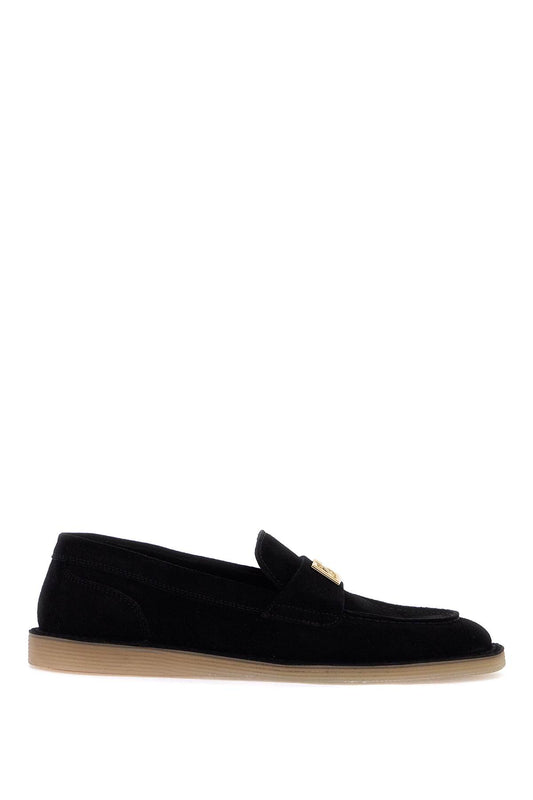 Suede Leather Moccas  - Black