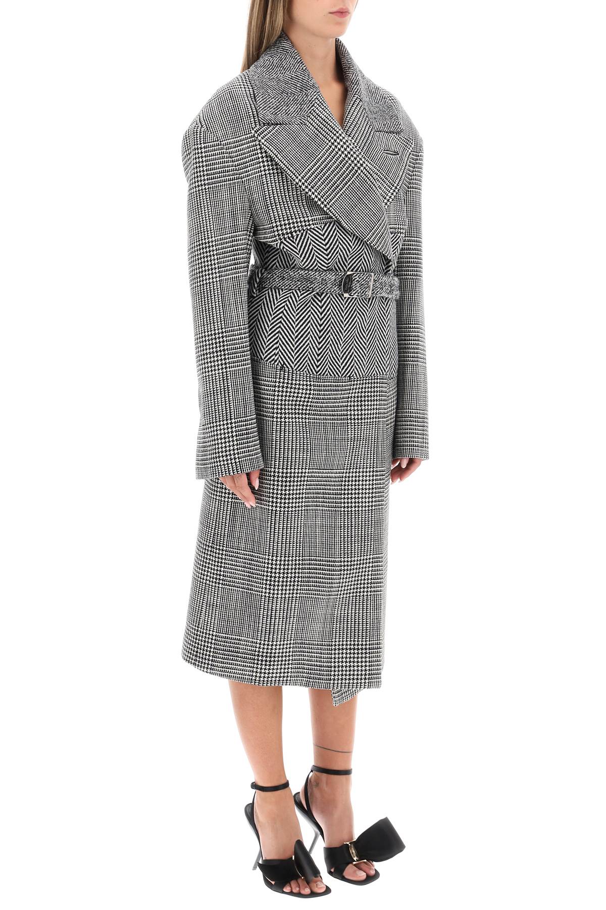 Cashmere Patchwork Coat  - Bianco