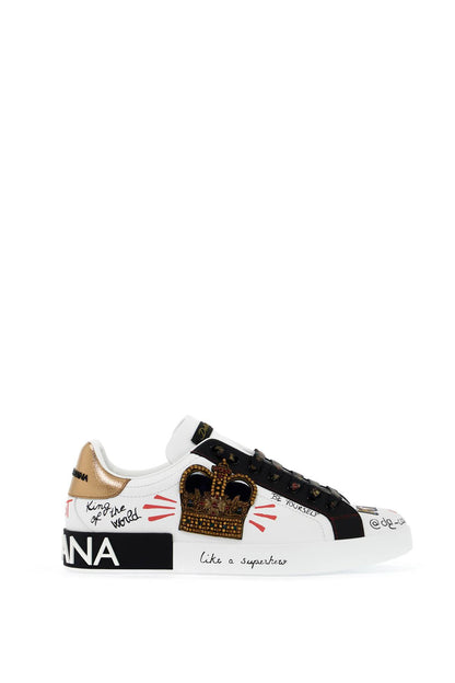 Portofino Sneakers With Patches And Embroidery  - White