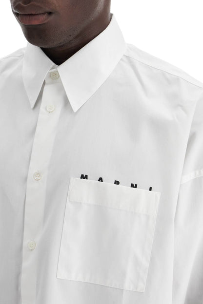 Boxy Shirt With Pocket Detail  - White