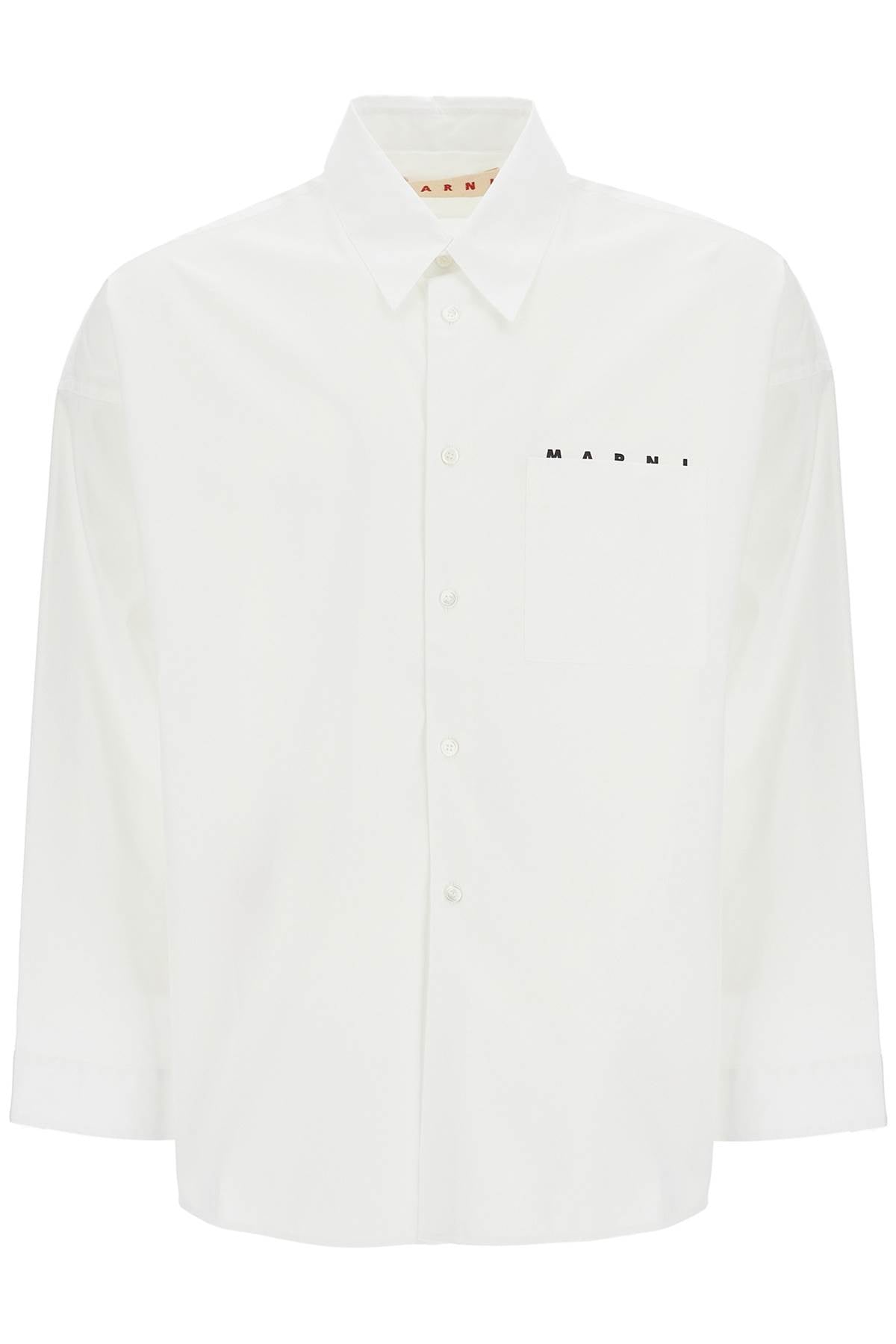 Boxy Shirt With Pocket Detail  - White