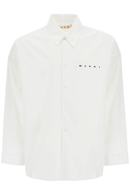 Boxy Shirt With Pocket Detail  - White