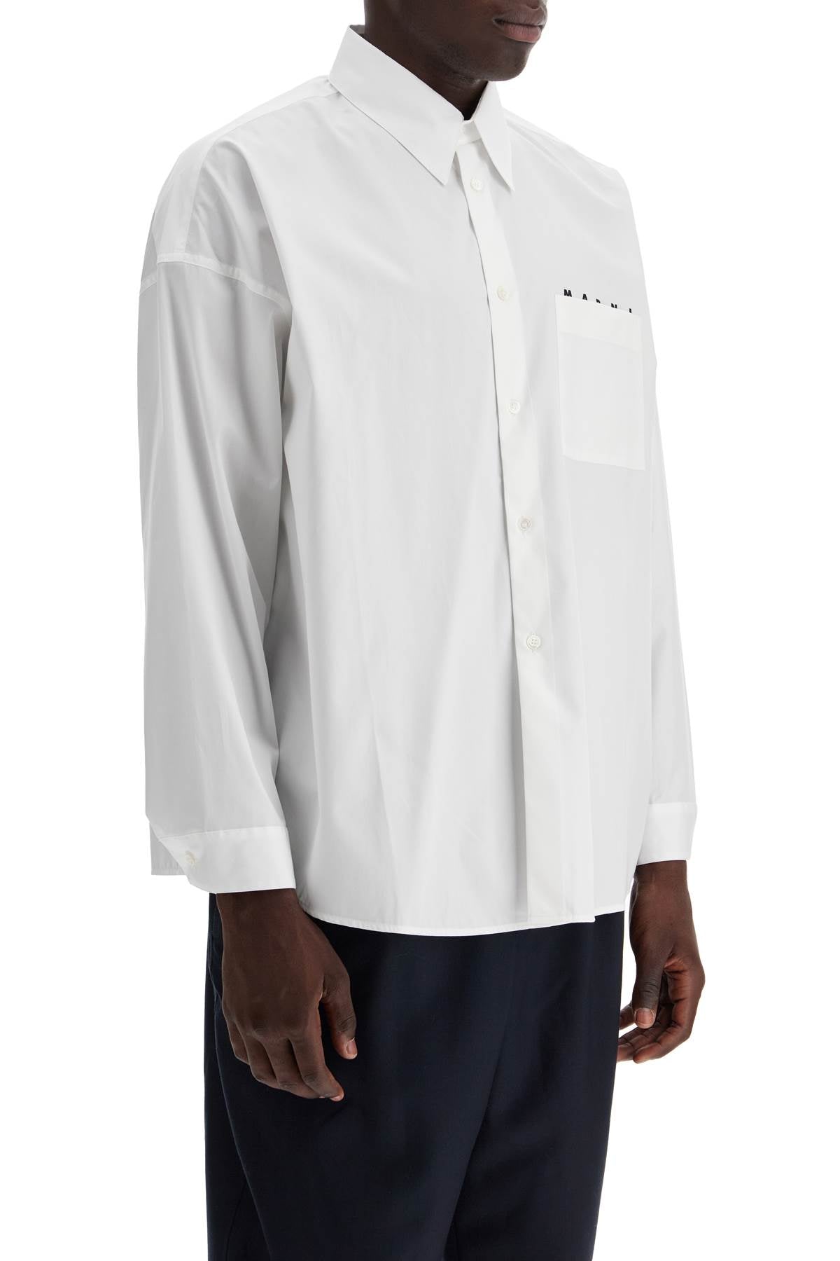 Boxy Shirt With Pocket Detail  - White