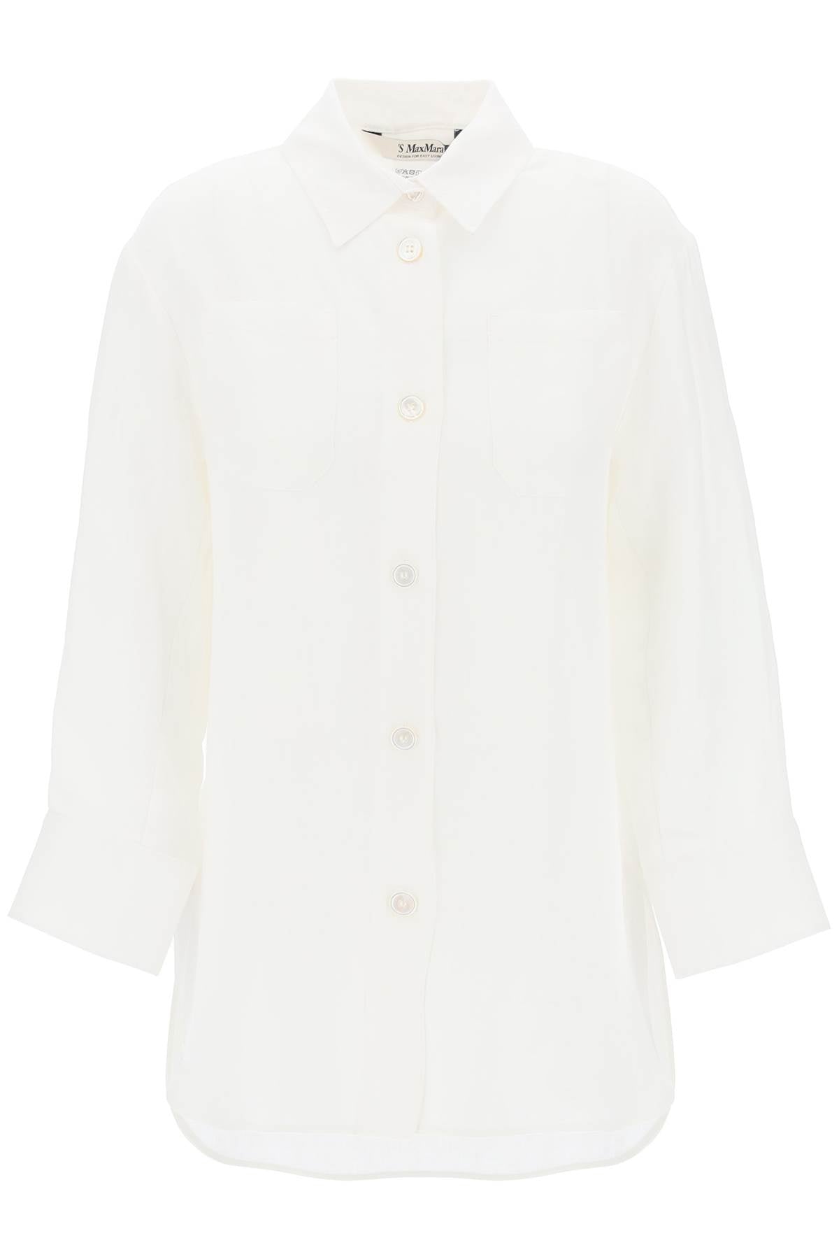 Daria Linen Shirt With Three-quarter Sleeves  - White