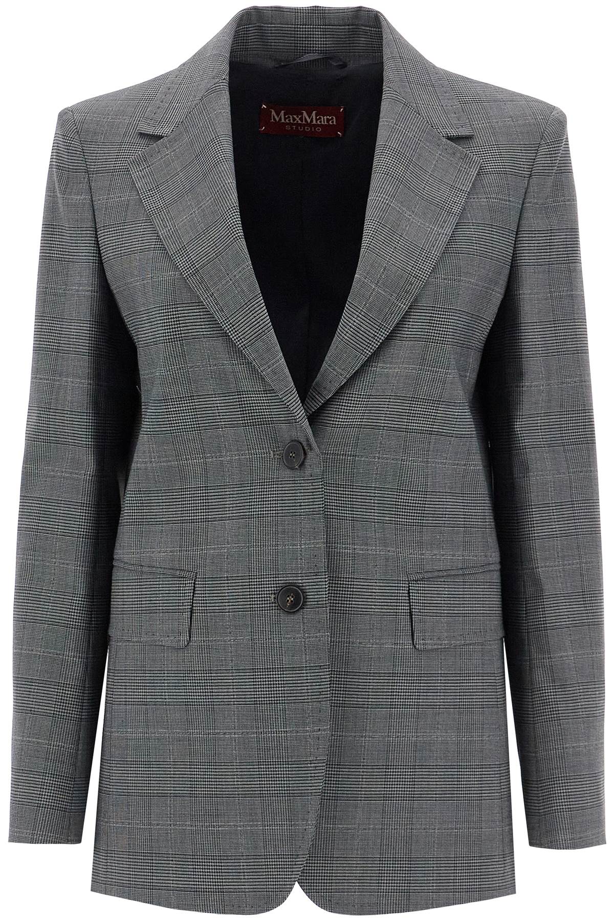 'david' Prince Of Wales Wool Blazer  - Grey